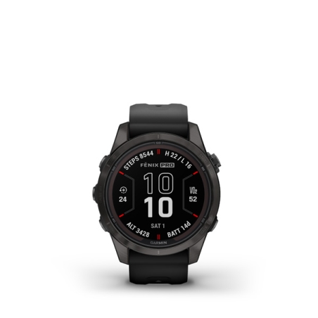 Garmin fenix 7S Pro Sapphire Solar, Carbon Gray DLC Titanium, Black Band