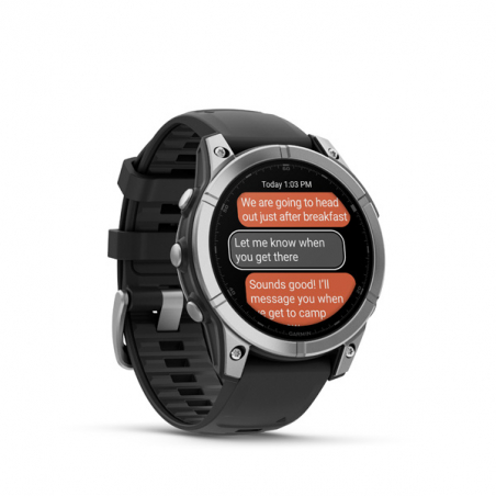 Garmin fenix E - 47mm, AMOLED, Stainless Steel/Graphite, Black band