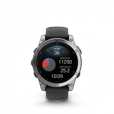 Garmin fenix E - 47mm, AMOLED, Stainless Steel/Graphite, Black band