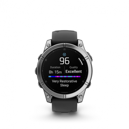 Garmin fenix E - 47mm, AMOLED, Stainless Steel/Graphite, Black band