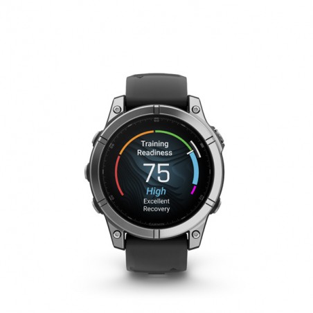 Garmin fenix E - 47mm, AMOLED, Stainless Steel/Graphite, Black band