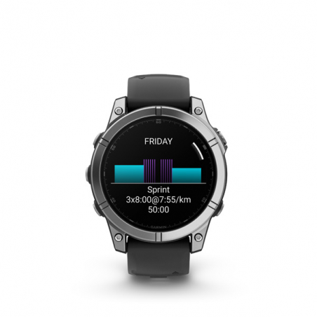 Garmin fenix E - 47mm, AMOLED, Stainless Steel/Graphite, Black band