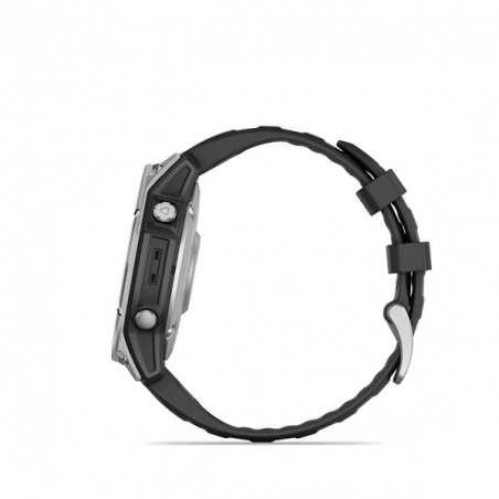 Garmin fenix E - 47mm, AMOLED, Stainless Steel/Graphite, Black band