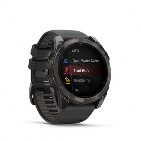 Garmin fenix 8 - 51mm, AMOLED, Sapphire, Carbon Gray DLC Titanium, Black/Pebble Gray band