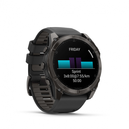 Garmin fenix 8 - 51mm, AMOLED, Sapphire, Carbon Gray DLC Titanium, Black/Pebble Gray band