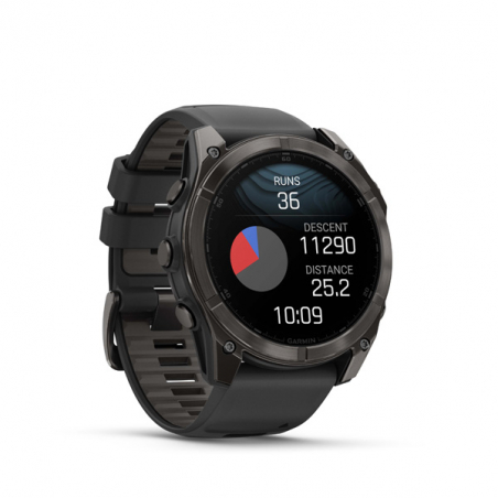 Garmin fenix 8 - 51mm, AMOLED, Sapphire, Carbon Gray DLC Titanium, Black/Pebble Gray band