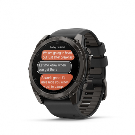 Garmin fenix 8 - 51mm, AMOLED, Sapphire, Carbon Gray DLC Titanium, Black/Pebble Gray band